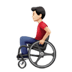 👨🏻‍🦽 man in manual wheelchair: light skin tone display on Apple